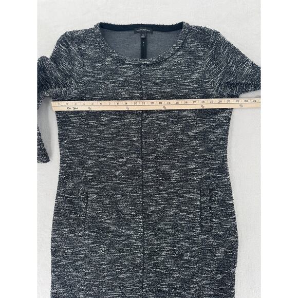 Banana Republic Black White Boucle Dress XL Long Sleeve Stretch Sheath - Picture 8 of 10